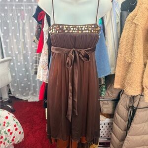 Y2K Vibes Elegant Brown Sequin Dress